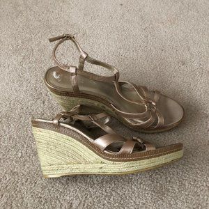 Bandolino - Women's Espadrille Wedge Sandals - White 9.5 9.5M - New without Box